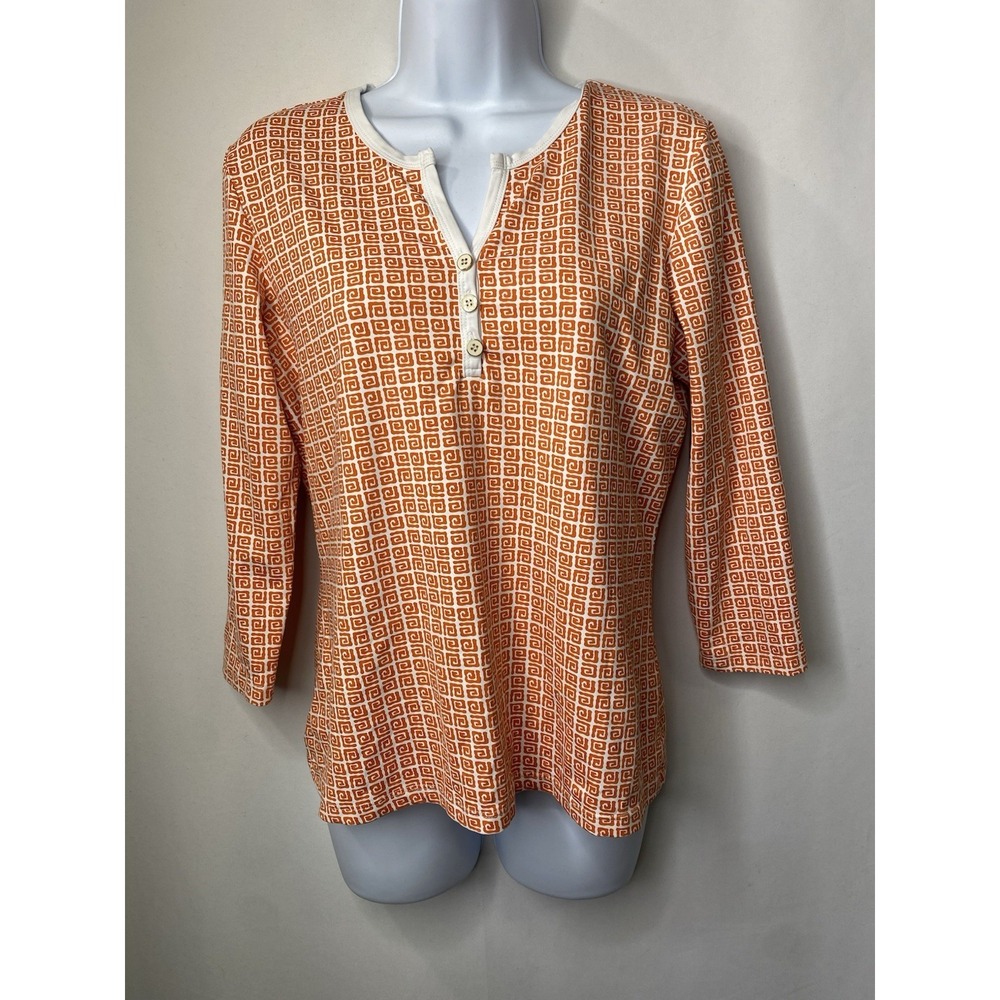 J. McLaughlin Womens Shirt Size Medium Fall Office Wear Career Preppy Old‎ Money